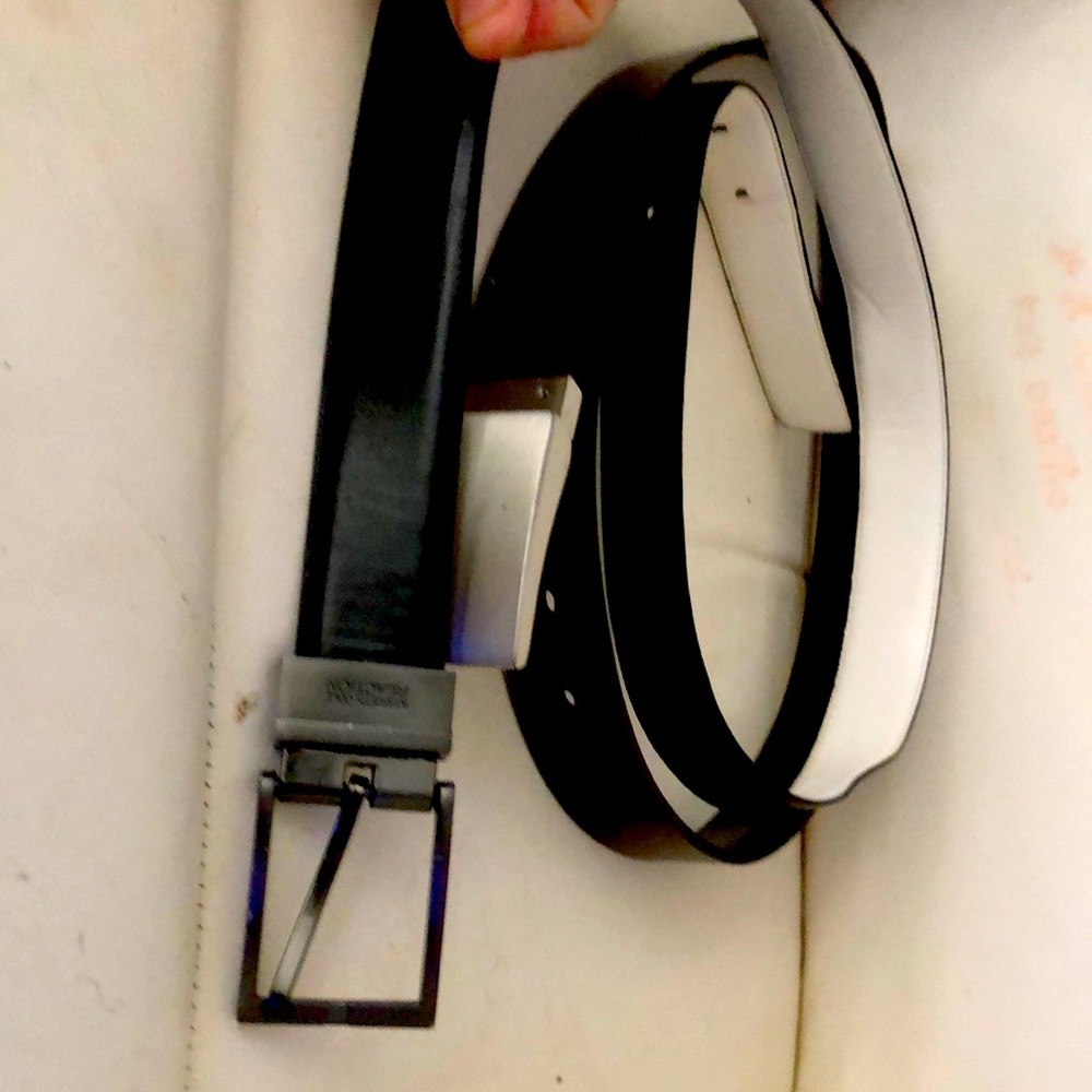 Kenneth Cole reaction belt (black) sz. 36 & express leather reversible belt sz34